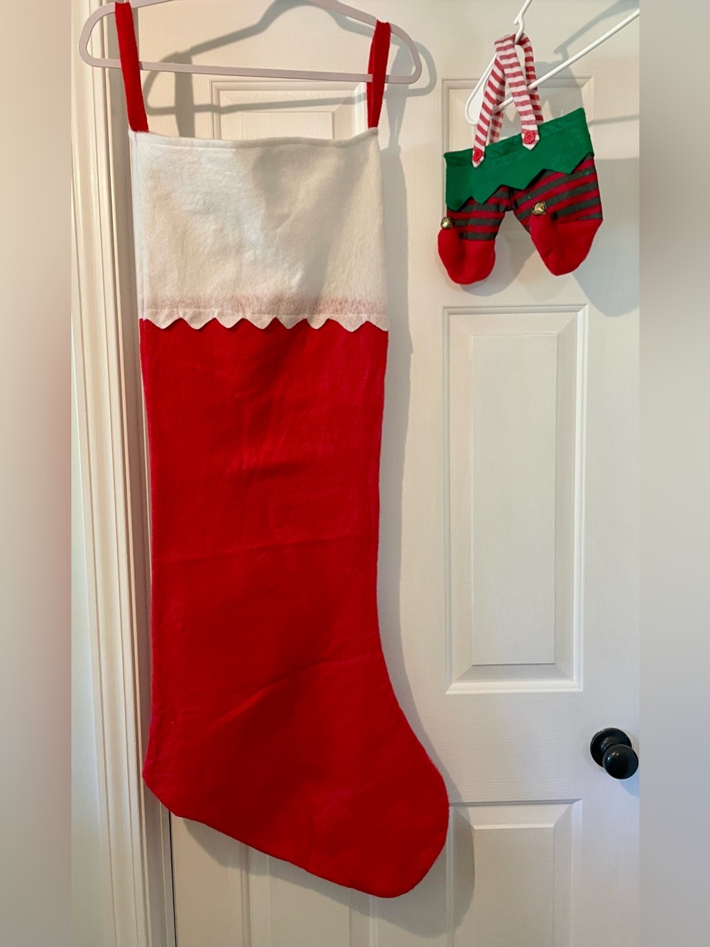 Christmas Holiday Decor Bundle – Giant Felt Stocking & Elf Pants Treat Bag